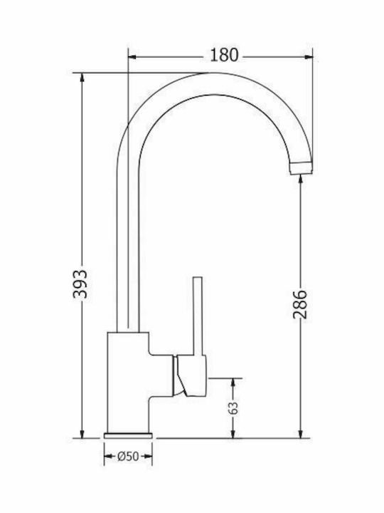 Viospiral Line Tall Kitchen Faucet Counter Black