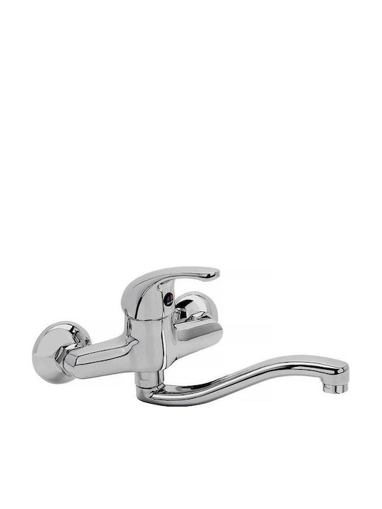 Gloria Bella Mix Dema Kitchen Faucet Wall Silver