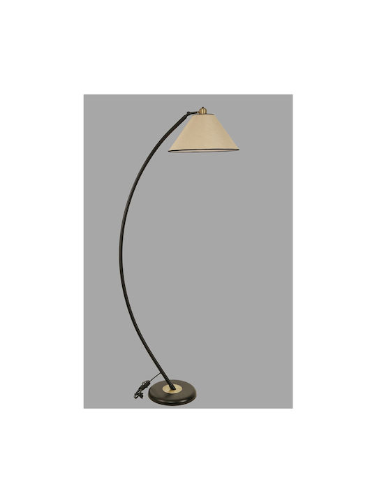 Crescent Floor Lamp H170xW30cm. with Socket for Bulb E27 Beige