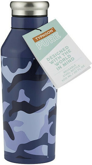 Typhoon Camouflage Sticlă Termos Oțel inoxidabil 600ml Albastru