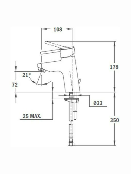 Teka Ares L Mixing Sink Faucet Silver 23.382.02.10