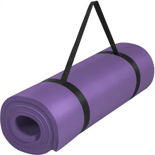 Optimum Στρώμα Γυμναστικής Pilates Μωβ με Ιμάντα Μεταφοράς (183x61x1.5cm)