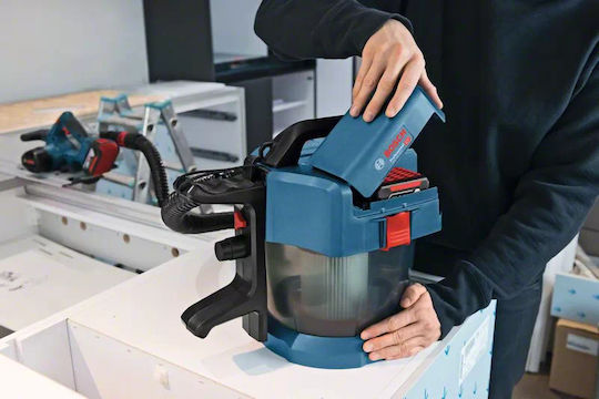 Bosch GAS 18V-10 L Aspirator Reîncărcabil Lichide / Solide Fără Încărcător și Baterie cu Inoxidabil Recipient 10lt