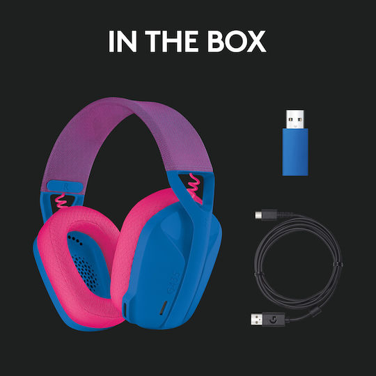 Logitech G435 Lightspeed Fără fir Over Ear Gaming Headset cu conexiune Bluetooth / USB Blue / Fuchsia