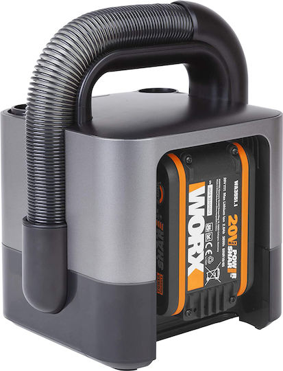 Worx Cube Vac Handstaubsauger für Autos Trockenes Saugen Wiederaufladbar 12V mit Batterie und Ladegerät Black, Grey