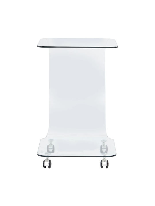 vidaXL Freistehend Weinkeller Glas mit Rädern Transparent 45x40x63εκ.
