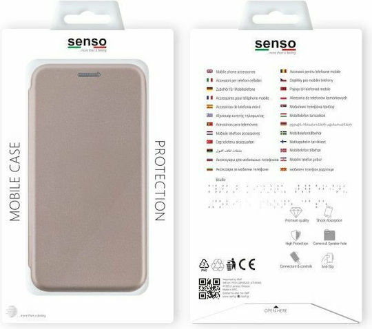 Senso Oval Stand Book Δερματίνης Χρυσό (Galaxy A72)