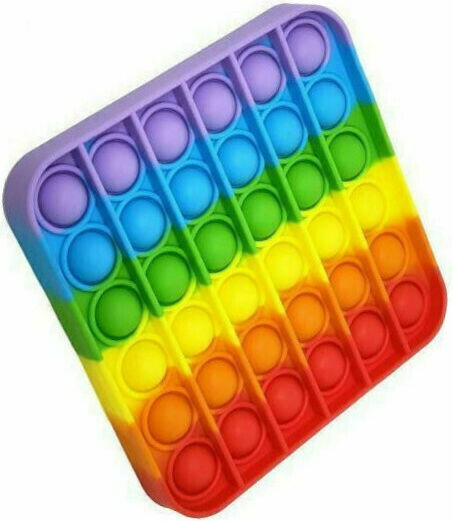 Square Rainbow Pop It Fidget Silicone Multicolour