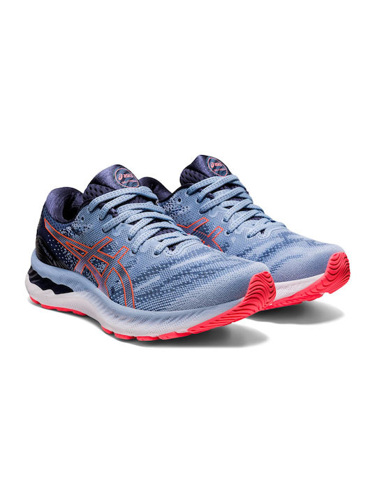 Gel-Nimbus 23 Damen Sportschuhe Laufen Mist / Blazing Coral