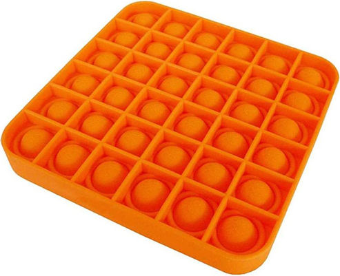 Pop It Fidget Bubble Square Σιλικόνης Πορτοκαλί