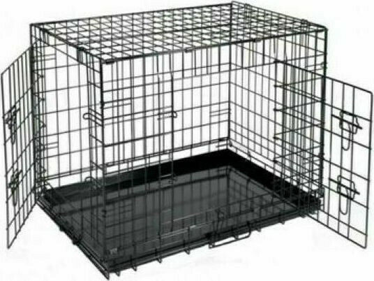 Rac Wire Dog Cage Small with 2 Doors Black 63x44x50.5cm
