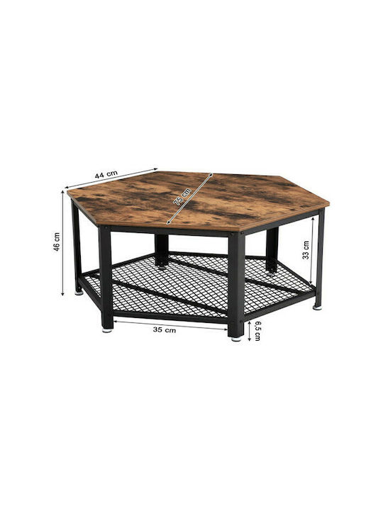 Masa De Cafea Rotundă Centrală Din Lemn Maro L75xL75xÎ45cm