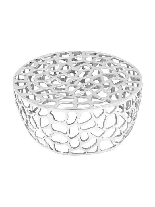 Round Central Aluminum Coffee Table Silver M70xP70xH30cm