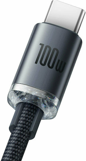 Baseus Kristall Glanz Geflochtenes USB Typ-C Kabel USB 2.0 männlich - USB-A 100W PD Schwarz 2m CAJY000501