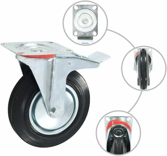 vidaXL 278006 Rotating Wheels made of Rubber 8 Pieces 200mm