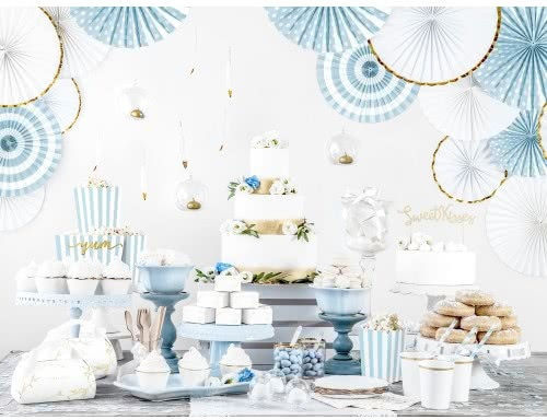 PartyDeco SPP1-001J Καλαμάκια Χάρτινα Μπλε Paper Straws Μπλε, 19.5cm 10τμχ