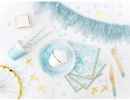 PartyDeco SPP1-001J Καλαμάκια Χάρτινα Μπλε Paper Straws Μπλε, 19.5cm 10τμχ