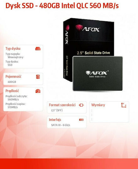 Afox Afox QLC SSD 480GB 2.5 Inch SATA III Connection