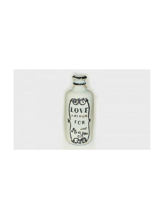 Vază Decorativă Ceramică Love Alb 13x13x31cm 1buc