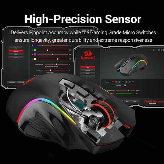 Redragon M602-KS RGB Геймърска Мишка 4000 DPI Черен