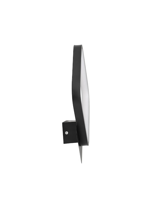 GloboStar Lena Modern Lamp Wall with Integrated LED and Adjustable White Light Black 25x29.5cm