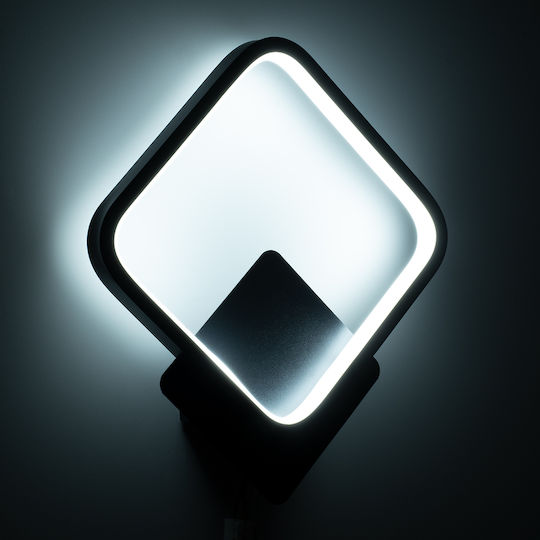 GloboStar Lena Modern Leuchte Wand mit Integrierter LED und Einstellbares Weißes Licht Schwarz 25x29.5cm