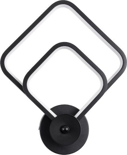 GloboStar Anna Modern Lumină de Perete cu LED Integrat și Lumină Alb Reglabil Negru 25x30cm