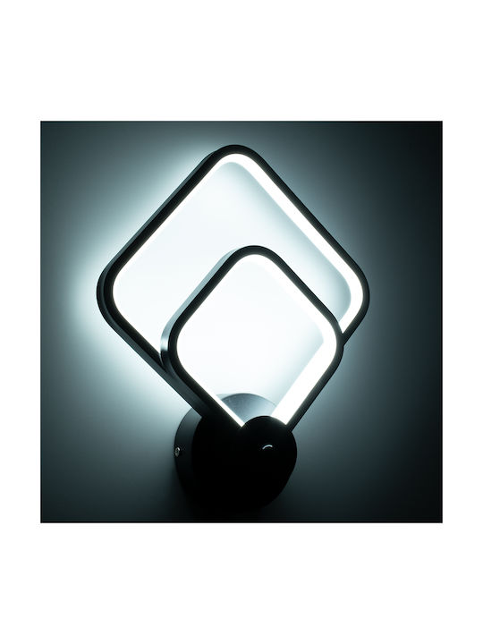 GloboStar Anna Modern Lamp Wall with Integrated LED and Adjustable White Light Black 25x30cm