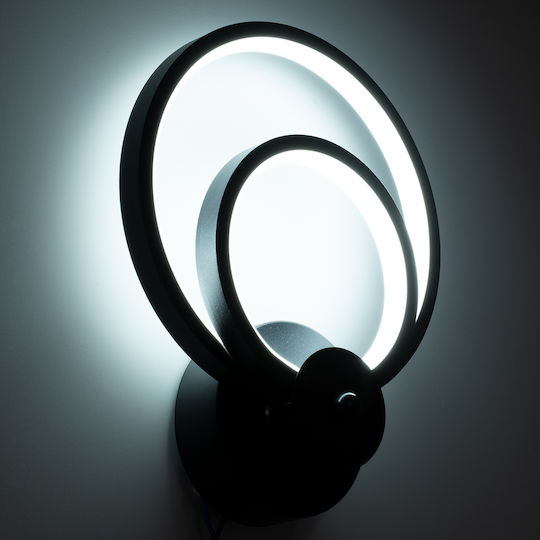 GloboStar Freddie Modern Lamp Wall with Integrated LED and Adjustable White Light Black 20x25cm
