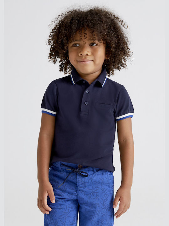 Mayoral Kids Polo Short Sleeve Navy Blue