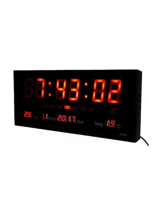 Ρολόι Τοίχου Ψηφιακό JH-3615 Πλαστικό Μαύρο 36x15cm