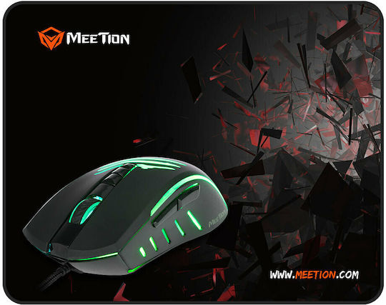 Meetion C011 Combo RGB Gaming Ποντίκι 6400 DPI Μαύρο