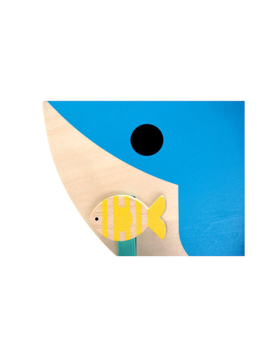 Svoora Wooden Kids Wall Mounted Hanger with Hooks Whale Polychrome 37x21x6cm