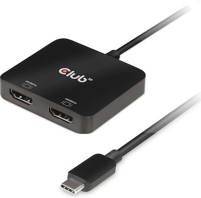 Club3D Converter USB-C male to HDMI 2x female (CSV-1556)