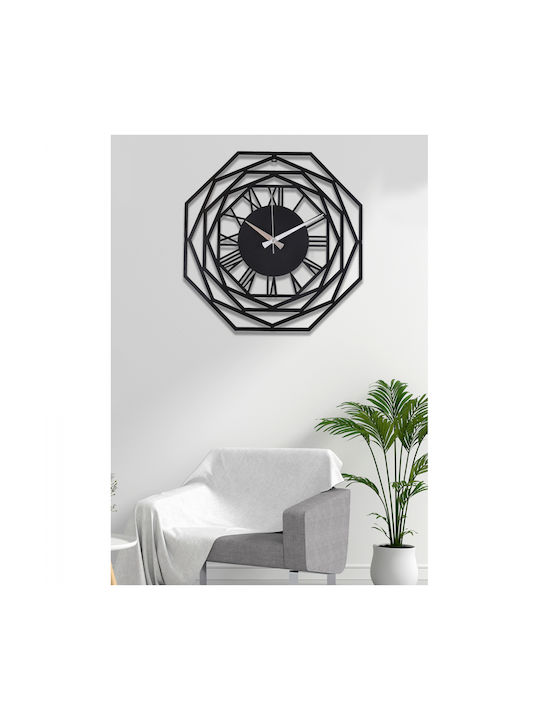 HomeMarkt Wall Clock Metallic Black Ø41cm