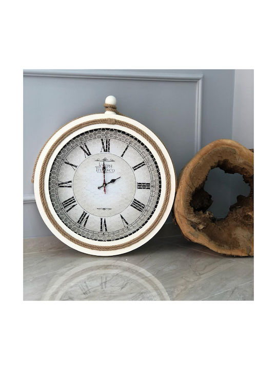 HomeMarkt Wall Clock Metallic White Ø50cm