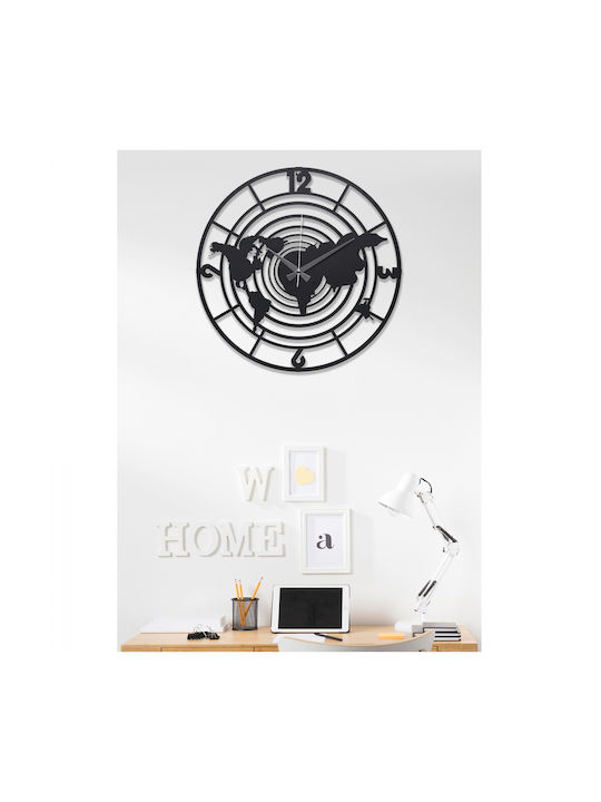 HomeMarkt Silent Wall Clock Metallic Black Ø50cm