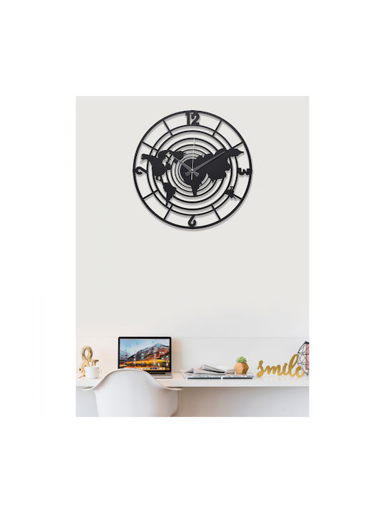 HomeMarkt Wall Clock Metallic Black Ø41cm