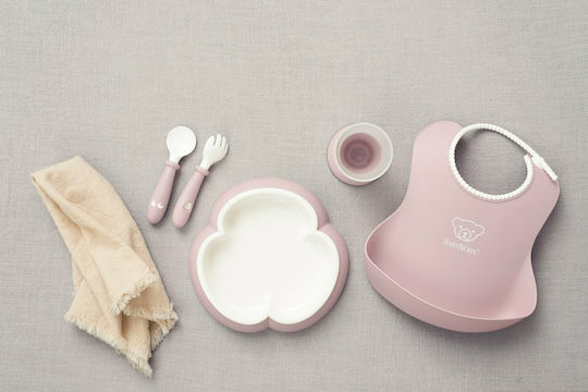 BabyBjorn Feeding Set Baby Dinner Set made of Plastic Pink 5pcs