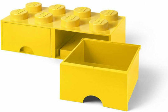 LEGO Children's Storage Box made of Plastic 8 Knobs Yellow 50x25x17cm 1pcs