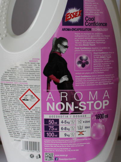 Essex Touch Aroma Non-Stop Υγρό Απορρυπαντικό Ρούχων 1.6lt (32 Μεζούρες)