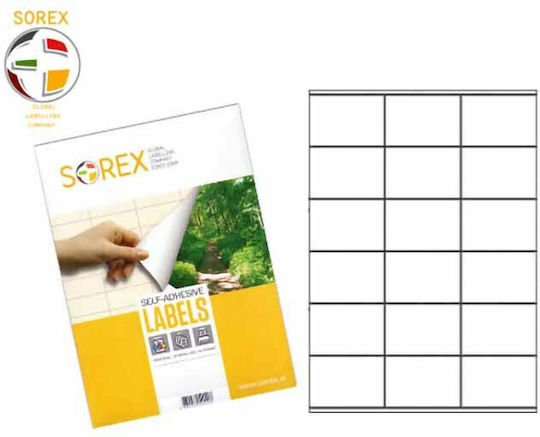 Sorex 2400 Self-Adhesive Rectangular A4 Labels 70x36mm