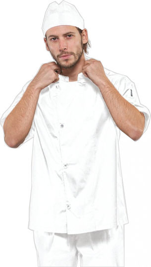 Axon Coat Chef Unisex White with Short Sleeve