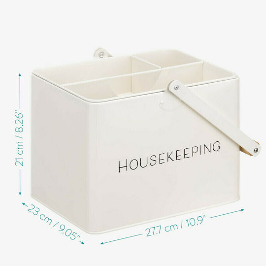 Navaris Cleaning Caddy Μεταλλικό Κουτί Αποθήκευσης Cream