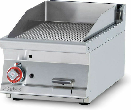 Lotus Gewerbliche Flachgrillplatten LPG Chrom 40x70.5x28cm 7kW mit glatter & geriffelter Platte FTRT-74GS
