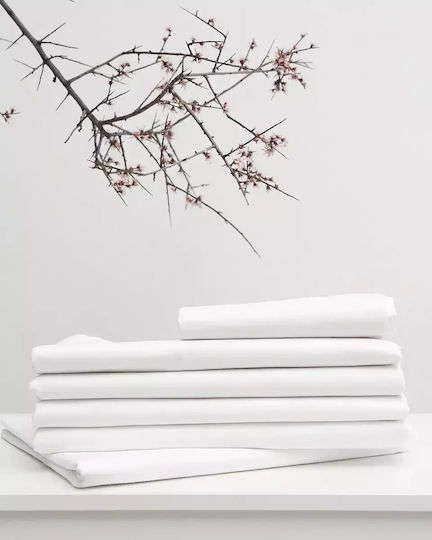 Mc Decor Hotelbettlaken Weiß Einzel 160x270cm 100% Baumwolle 1Stück