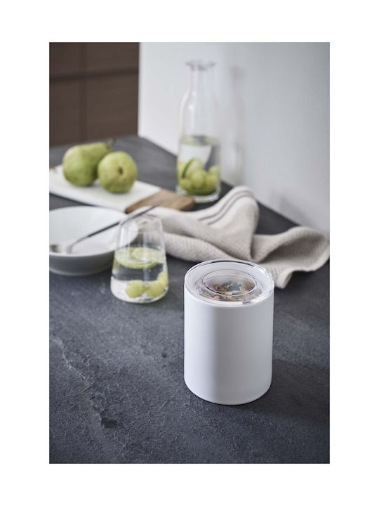 Yamazaki Vase General Use with Lid Ceramic White 10.5x10.5x12cm