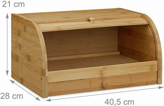 Relaxdays Cutie de pâine cu capac din bambus Maro 40.5x28x21cm
