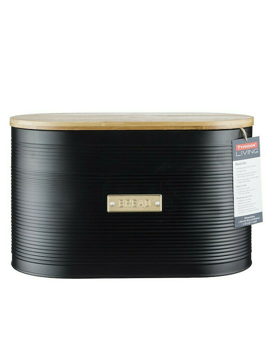 Typhoon Brotkasten mit Deckel Metallisch Schwarz 21.5x34x18cm