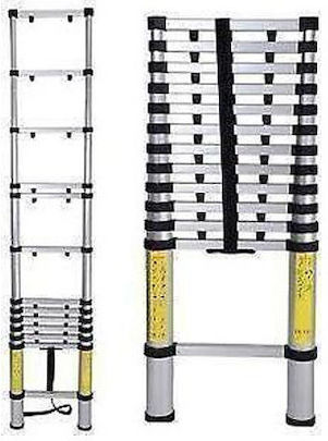 Factory Telescopic Ladder Aluminum 12 of Steps with Maximum Height 3.8m
